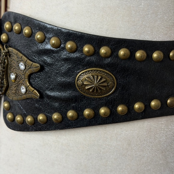 Y2k Boho Western Style Embellished Waist Corset Statement Belt - Picture 3 of 5